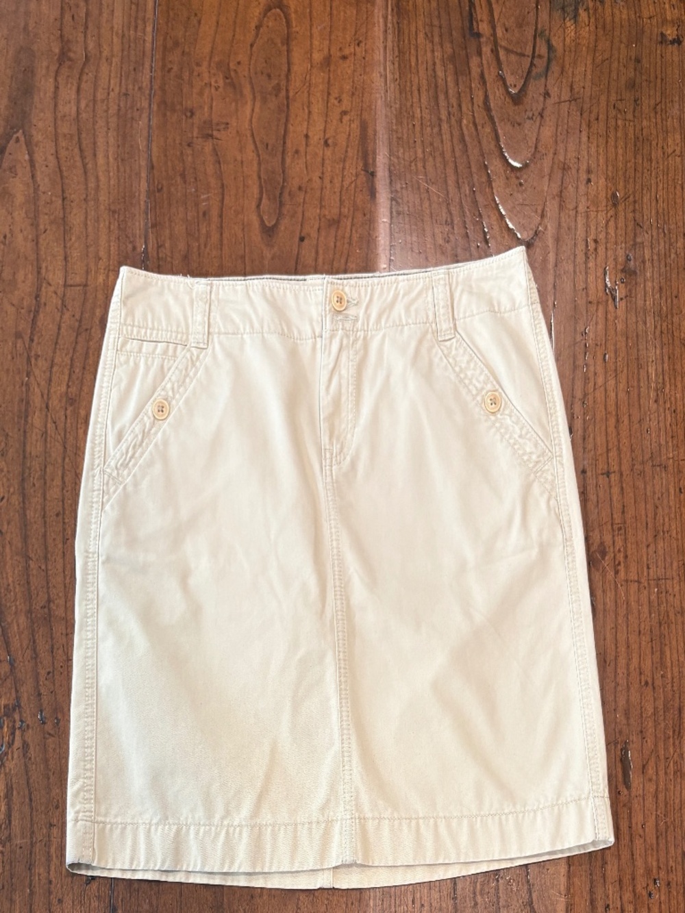 Tommy Hilfiger Cream Cotton Chino Utility Mini Skirt - Size 4